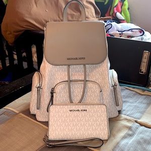 Michael Kors Backpack and Wristlet set